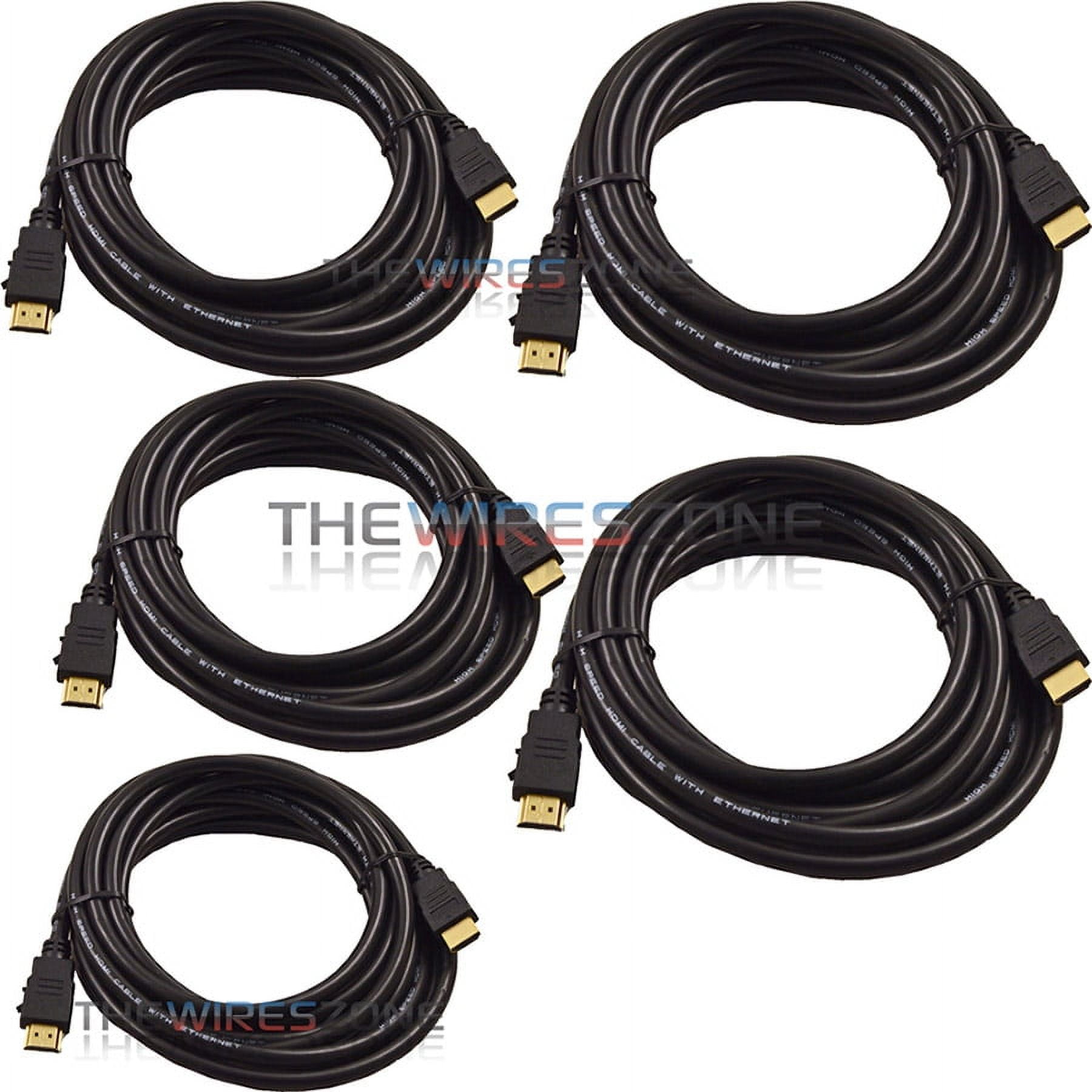 Male HDMI to HDMI 3ft AV Cable w/ Ethernet for HDTV DVD PC 1080p 1080i 4K (5/pk)