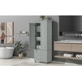 thumbnail image 3 of Tall Storage Cabinet with Two Drawers for Bathroom/Office, Grey, 3 of 18