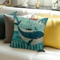 thumbnail image 3 of FCXZI Whale Bird Palm Trees Holiday Pillow Case Indoor Sofa Decor 24x24in, 3 of 5