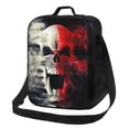 thumbnail image 1 of Disketp Red And White Screaming Demon Skull Bolsa Térmica Estampada para Almuerzo, Lonchera para Hombres y Mujeres Adultos, 1 of 7