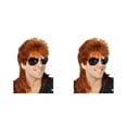 thumbnail image 2 of Shengyu Realistic Appearance Mens Wig For Punk Rock Disco Party Suitable For Various Occasions Wig Cover Red Brown 2Set, 2 of 6