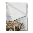 thumbnail image 2 of Abstract Soft Flannel Fleece Throw Blanket, Bruges Canal View Classic Gothic Architecture Building Watercolor Paint, Cozy Plush for Indoor and Outdoor Use, 60" x 80", Multicolor, by Ambesonne, 2 of 5
