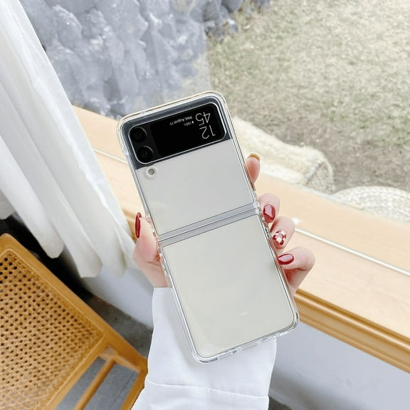 Clear Case for Samsung Galaxy Z Flip 3 with Hinge, Slim Thin Transparent All Inclusive Hard PC Anti-fall Protective Cover for Galaxy Z flip 3 5G