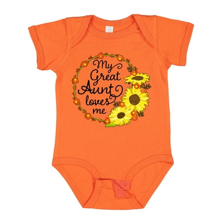 

Inktastic My Great Aunt Loves Me with Sunflower Wreath Gift Baby Boy or Baby Girl Bodysuit