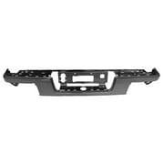 REAR STEP BUMPER FACE BAR; PAINT TO MATCH FINISH; WITHOUT PARK ASSIST SENSOR HOLES; MADE OF STEEL; [GM]