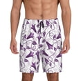 thumbnail image 3 of Lsque Violets Flowers Mens Sleep Pajama Shorts,Short Pajama Pants, Cotton Ultra-Soft Knit-Large, 3 of 9