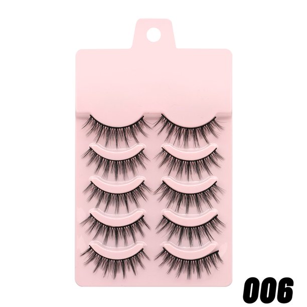 GROINNEYA 2/5 pares 3D Faux Mink Lashes Pestañas postizas naturales Fluffy Soft Wispy Volume Cross Manga Lashes MaKeup Tools Tan Jianjun unisex