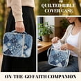 thumbnail image 3 of TSOVTHRID Daisy Floral Denim Plaid Print Bible Cover for Women Men, Bible Carrying Case with Zipper Closure, Portable Blue Quilted Bibles Protective Cover with Handle, Christian Gift, 3 of 7