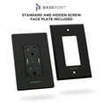 thumbnail image 3 of BASEPORT Wall Outlet with USB Ports, 125V 20 Amp Outlet, USB Outlets Receptacles, Single Gang, Black, 3 of 7