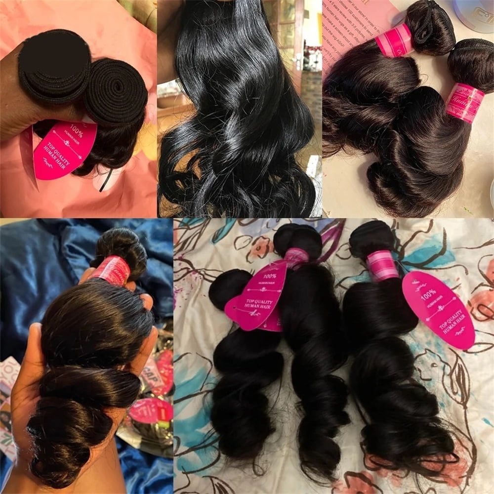 Human Hair Bundles Loose Wave Weave Bundles Natural Color 1/3/4 Bundles Brazilian Remy Hair Extension for Women