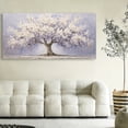 thumbnail image 5 of Large White Trees of Life Canvas Wall Art, Creative Trees Decor Painting Canvas Print for Living Room, Bedroom, Office Decorations, Gifts for Men, 5 of 7