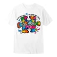 thumbnail image 2 of Girls' Tops Autism Awareness Short Sleeve Ribbed Casual Tee Girls Clothes White 2-3 Years, 2 of 2