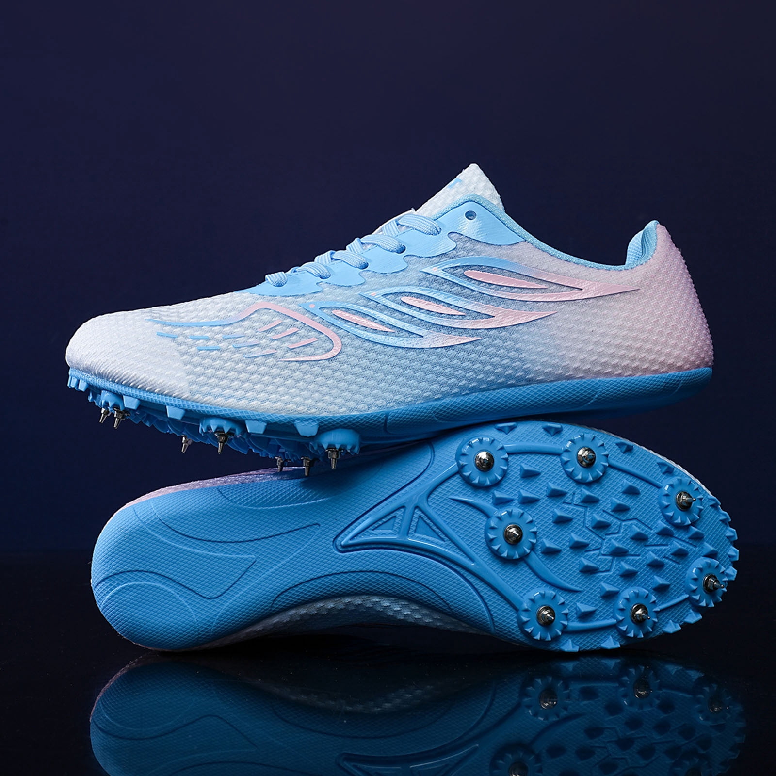 Win s Way Men's Track and Field Sprint Shoes, 8-Nails Professional Athletic Running Sneakers