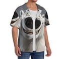 thumbnail image 2 of Honeii Ours Polaire Souriant pour Hommes Chemise à Manches Courtes avec Col et Poche, Parfait pour les Vacances à la Plage et les Aventures de Voyage-4TG, 2 of 5