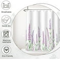 thumbnail image 6 of Purple Shower Curtain, Lavender Shower Curtain for Bathroom Waterproof Fabric Spring Plant Leaves with Floral Shower Curtain Set with Hooks, 72x72 Inch, 6 of 6