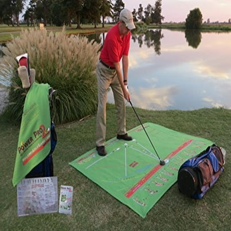 Power Pro2go Portable Golf Swing Trainer Practice Mat Basic Package Indoor Or Outdoor Putting Chipping Hitting Driving Range Training Aid Limited