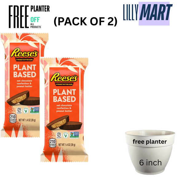 Reese's Plant Based Oat Chocolate Confection Peanut Butter Cups Candy, Pack 1.4 oz (pack of 2)