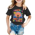 thumbnail image 2 of Letdown Happy 100 Days of School T-Shirt Kids Short Sleeve Tops Cute Graphic Tee for Toddler Boys Girls (Black,3-4 Years), 2 of 4