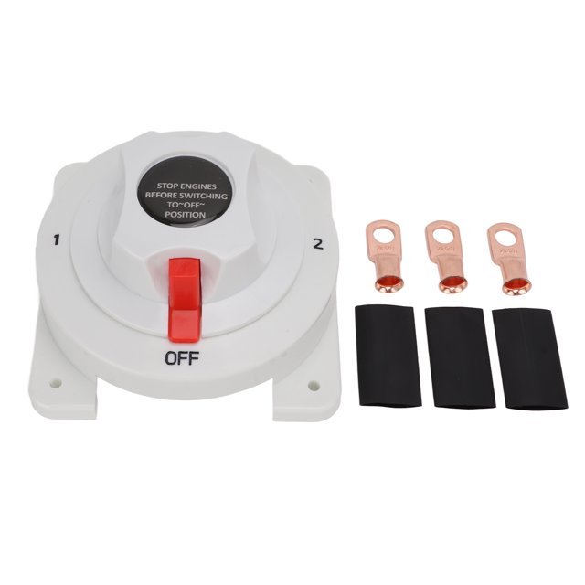 Interruptor selector de batería dual 300A Interruptor de desconexión de batería de 4 posiciones 6‑32V para vehículos recreativos yates camiones Jadeshay A