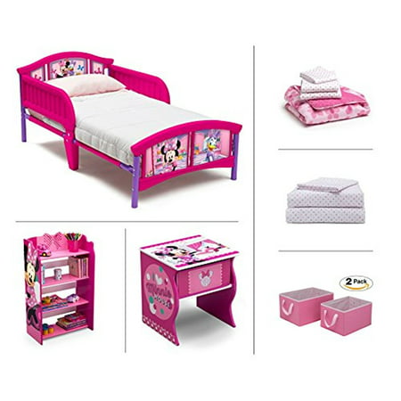 disney minnie mouse 6-piece toddler furniture set (toddler bed