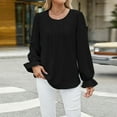 thumbnail image 2 of Women's Blouses Spring And Autumn Long Sleeved Shirt Ruffled V Neck Printed Elegant Top, 2 of 2