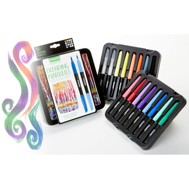 Crayola Signature Blending Markers With Decorative Tin 16 Count Walmart Com Walmart Com