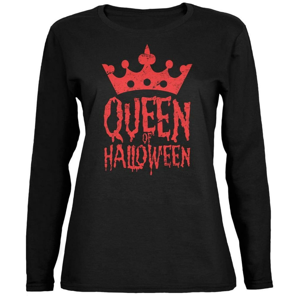 Old Glory  Halloween Queen Of Halloween Black Womens Long Sleeve T