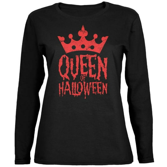 Halloween Queen Of Halloween Black Womens Long Sleeve T-Shirt - 2X-Large