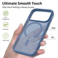thumbnail image 2 of Magnetic for iPhone 17 Pro Case, Compatible with MagSafe, Drop Protection Ultra Slim Translucent Matte Shockproof Lightweight Phone Case, with Sensitive Camera Control Capture Button, Darkblue, 2 of 6