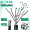 thumbnail image 2 of 4 PCS 10ft Sun Shade Sail Hardware Kit, 304 Stainless Steel Cable Wire with Nylon Coating - for Rectangle Triangle Square Shade Sail Installation, Outdoor Garden Patio, 2 of 7