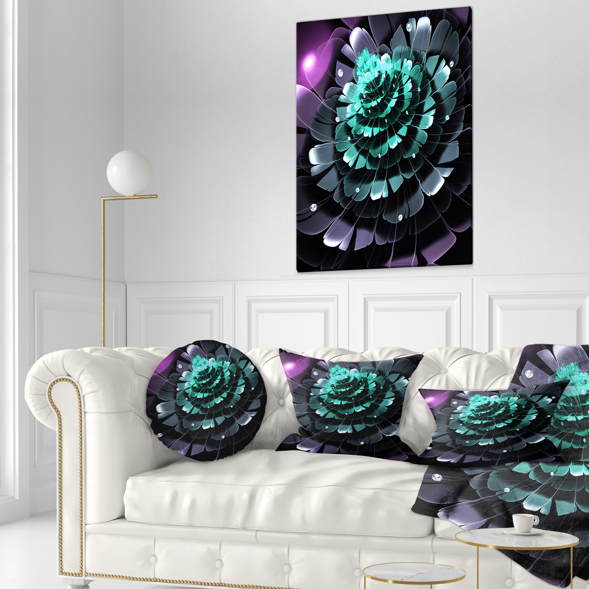 Designart 12" x 20" Green Polyester Throw Pillow