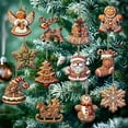 thumbnail image 5 of Christmas tree decoration, gingerbread man wooden pendant set, 24 piece set, 5 of 16