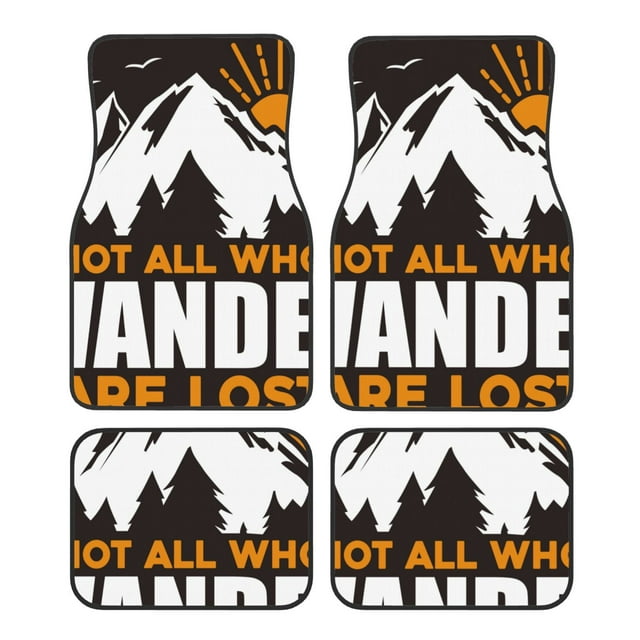 Disketp Not All Who Wander Are Lost4 for Crystal Velvet Car Mats Four-Piece Set,All-Season Automotive Protection, Vehicles, Cars, Trucks, and SUVs,Anti-Slip Design