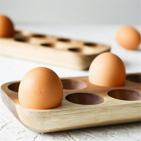 

Kohagoki Wooden Double Row Egg Storage Box Home Organizer Rack Eggs Holder Kitchen Decor Accessories Features:1. Acacia wood is heavy hard straight texture thick structure light color beautiful