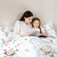 thumbnail image 5 of Manfei Kids Kawaii Bear Bedding Comforter Set, Dreamy Cartoon Style Twin Comforter Sets, Stars Cloud Print Reversible Bedding Set, Luxury Bedroom Decor, 2 Pieces, 5 of 8