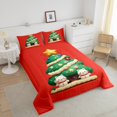 thumbnail image 4 of Erosebridal Kawaii Xmas Tree Bedding Full Comforter Set, Red Green Christmas Down Comforter, Reversible 3pcs, 4 of 8