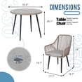 thumbnail image 6 of JOIVI 5-Piece Outdoor Dining Set, Wicker Patio Dining Set, Rattan Patio Furniture Table and Chairs Set for 4 People, with Umbrella Hole for Lawn, Backyard, Garden, Tan, 6 of 13