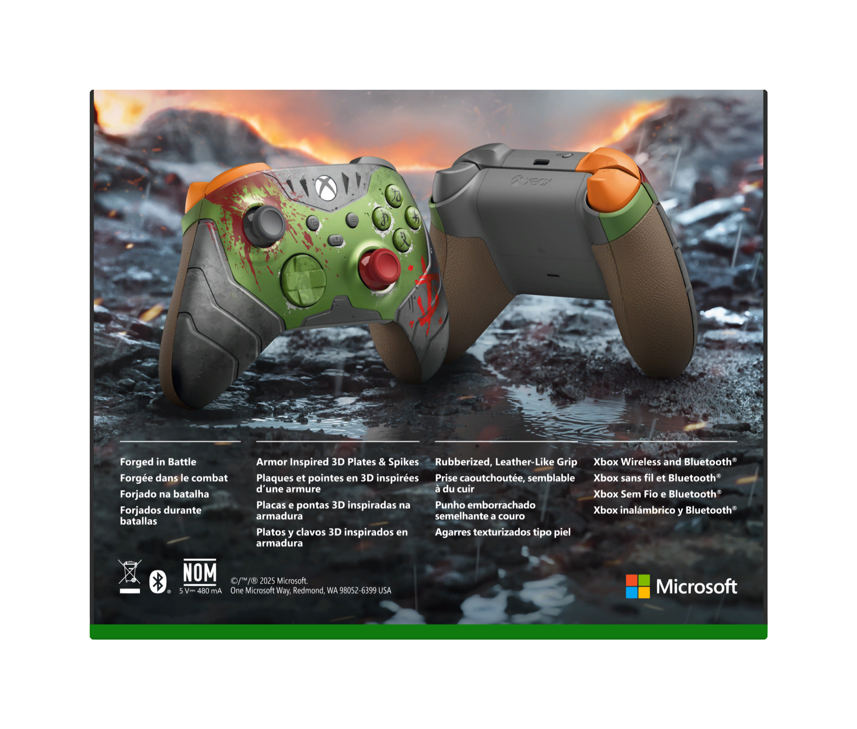 Microsoft Xbox Doom The Dark Ages Wireless Controller – Series X|S – Green/Gray