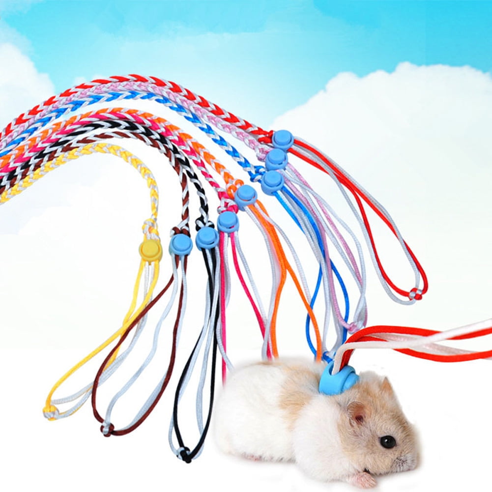 Adjustable Pet Leash Gerbil Cotton Harness Rope Lead Collar for Rat Mouse Hamster 1.4m Random Color Walmart