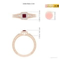thumbnail image 5 of ANGARA Natural Aeon Square Ruby & Diamond Engagement Ring with Milgrain in 14K Rose Gold for Women (Size-3mm) | July Birthstone, Anniversary, Jewelry Gift for Women | Natural Ruby Ring, 5 of 10