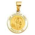 thumbnail image 2 of 14K Yellow Gold Religious Our Guardian Angel Charm Pendant with 0.8mm Box Chain Necklace - 18", 2 of 3