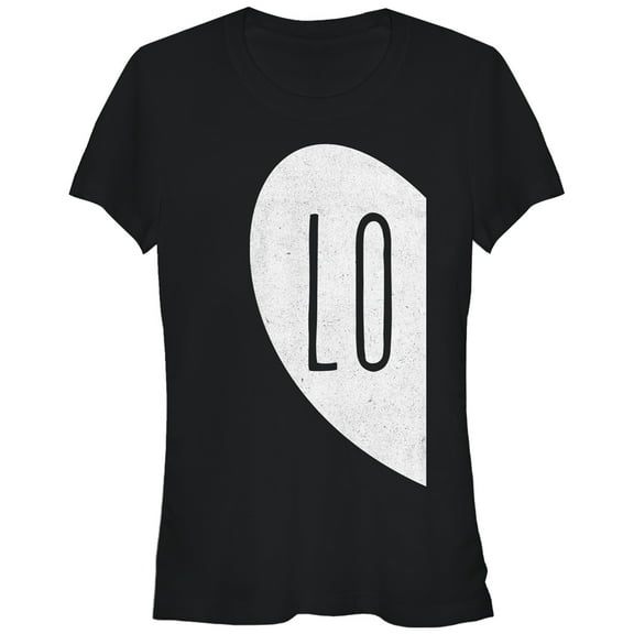 Junior's Lost Gods LO Half Love Heart  Graphic Tee Black X Large