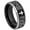 Black-Silver Matte, variant on Lord's Prayer Tungsten Wedding Band Black & Blue Beveled Edge Tungsten Anniversary Band Brushed Finish - #915LPs10