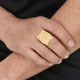 thumbnail image 2 of Floreo 10k Yellow Gold 26.9mm Two-Tone Saint Lazarus Cuban Link Ring, Size 11.5, 2 of 5