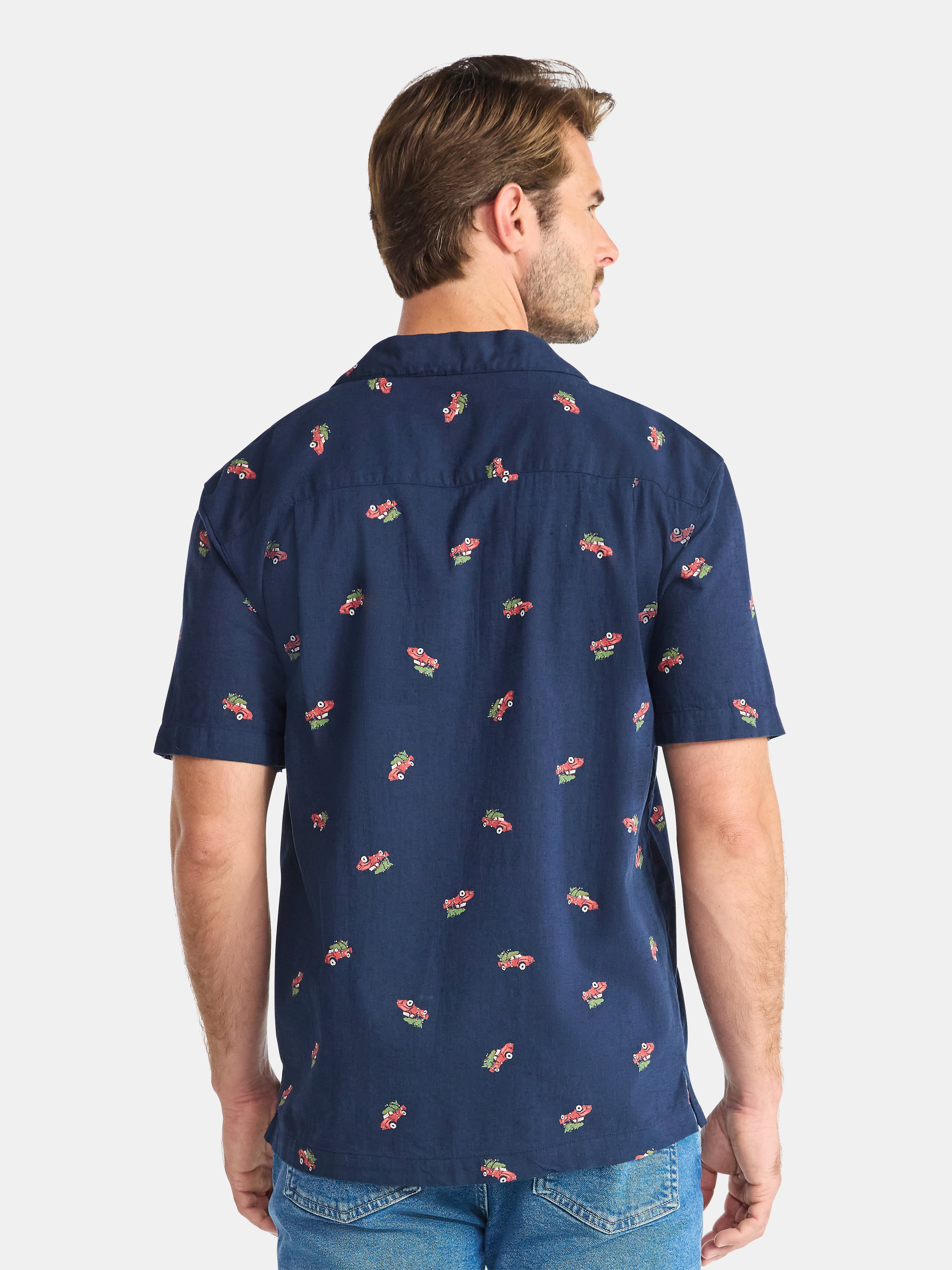 George Men's and Big Men's Holiday Camp Shirt, Sizes S-3XL