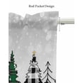 thumbnail image 5 of Faux Linen Valances for Windows Merry Christmas Snowflake Star Christmas Tree Curtains Valance Light Filtering Rod Pocket Small Window Treatment for Kitchen Living Room Bedroom 42x12In, 5 of 6