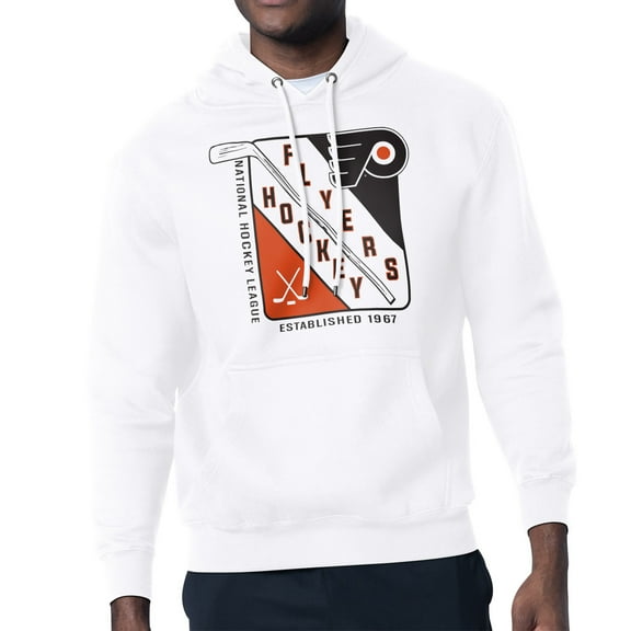 Men's Starter White Philadelphia Flyers Shield Logo Pullover Hoodie