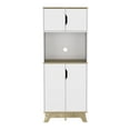thumbnail image 2 of Light Oak/White Particle Board Microwave Cabinet / Suits Counter Surface Layout, 2 of 4