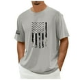 thumbnail image 4 of Bjutir Mens T Shirts Independence Day Graphic Print Summer Plus Size Shirts Short Sleeve Crew Neck Top Grey, 4 of 4