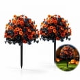 thumbnail image 3 of Artificial Fall Flowers with Ground Stakes 2 Pack Blue Orange Outdoor Fall Decorations for Porch Garden Yard Halloween Seasonal Display, 3 of 6
